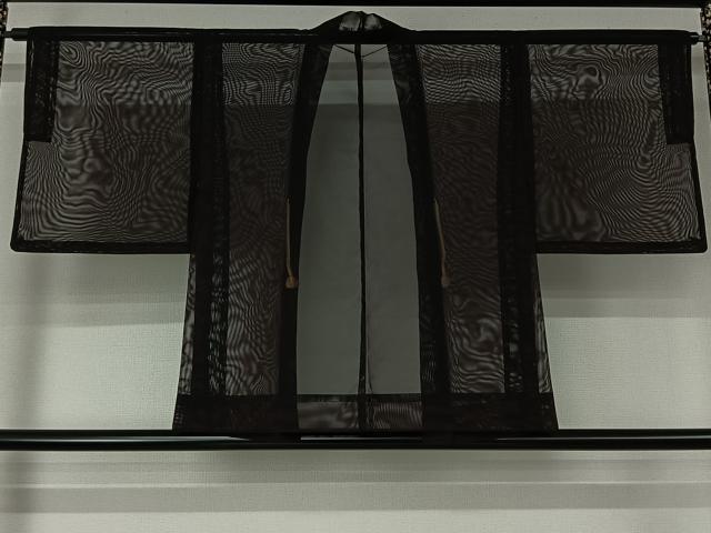 平和屋着物▽羽織　スリーシーズン　春夏秋　塵除け　黒地　正絹　逸品　AABL0524jh