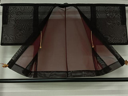平和屋着物▽羽織　スリーシーズン　春夏秋　塵除け　黒地　正絹　逸品　AABL0524jh