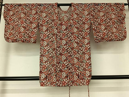 平和屋着物▽道行コート　スリーシーズン　春夏秋　塵除け　草花文　AABL0525jh