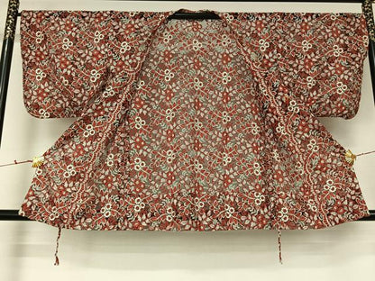 平和屋着物▽道行コート　スリーシーズン　春夏秋　塵除け　草花文　AABL0525jh