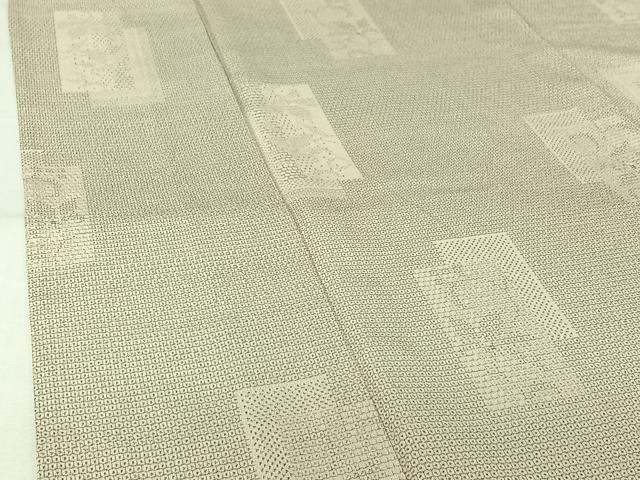 平和屋着物▽本塩沢　単衣　短冊花文　やまと誂製　正絹　逸品　AABL0527jh