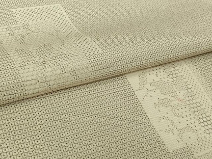 平和屋着物▽本塩沢　単衣　短冊花文　やまと誂製　正絹　逸品　AABL0527jh