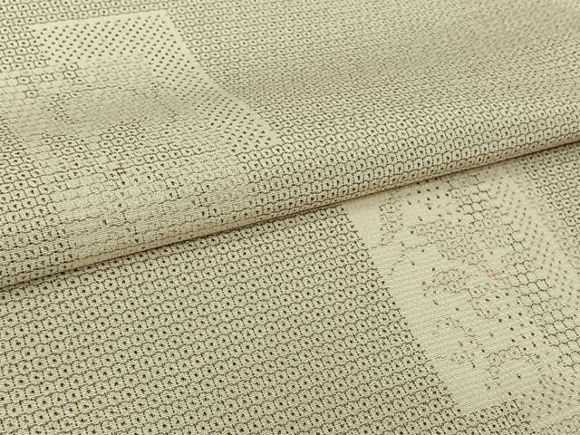 平和屋着物▽本塩沢　単衣　短冊花文　やまと誂製　正絹　逸品　AABL0527jh