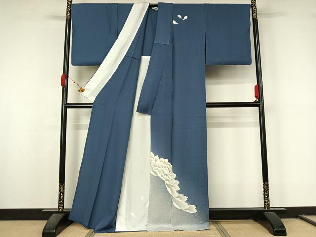 平和屋着物▽斎藤良樹　訪問着　単衣　舞花文　金彩　反端付き　正絹　逸品　AABL0529jh