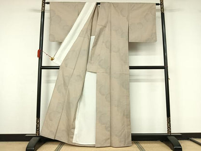 平和屋着物▽都喜ヱ門　本場大島紬　単衣　雪輪文　藤絹織物謹製　正絹　逸品　AABL0531jh