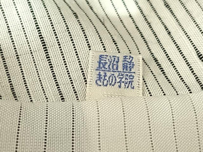 平和屋着物▽手描友禅女流作家　一色生子　紬　単衣　草花文　反端付き　正絹　逸品　AABL0533jh