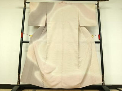 平和屋着物▽本塩沢　やまだ織　訪問着　染色作家　桐村博　単衣　霞文　暈し染め　正絹　逸品　AABL0540jh