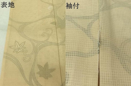 平和屋着物▽訪問着　無双　紗袷　紗×絽　竜田川文　正絹　逸品　AABL0541jh