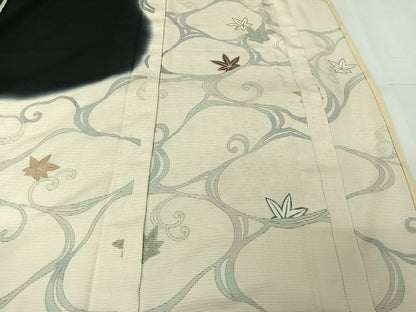 平和屋着物▽訪問着　無双　紗袷　紗×絽　竜田川文　正絹　逸品　AABL0541jh