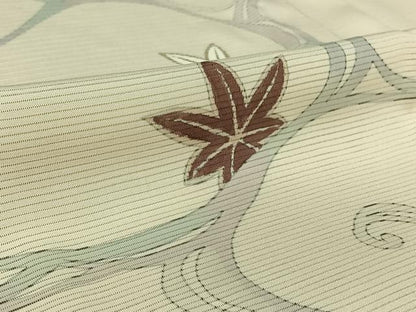 平和屋着物▽訪問着　無双　紗袷　紗×絽　竜田川文　正絹　逸品　AABL0541jh