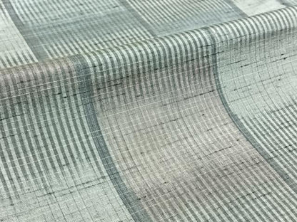 平和屋着物▽上質な紬　単衣　幾何学文様　正絹　逸品　AABL0542jh