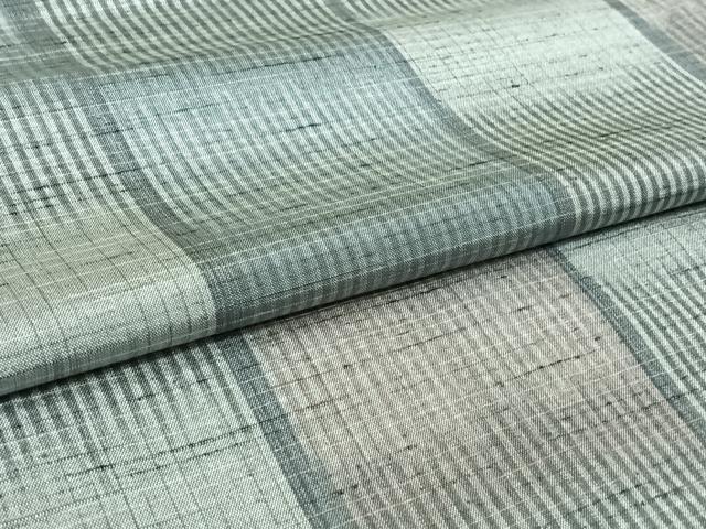 平和屋着物▽上質な紬　単衣　幾何学文様　正絹　逸品　AABL0542jh