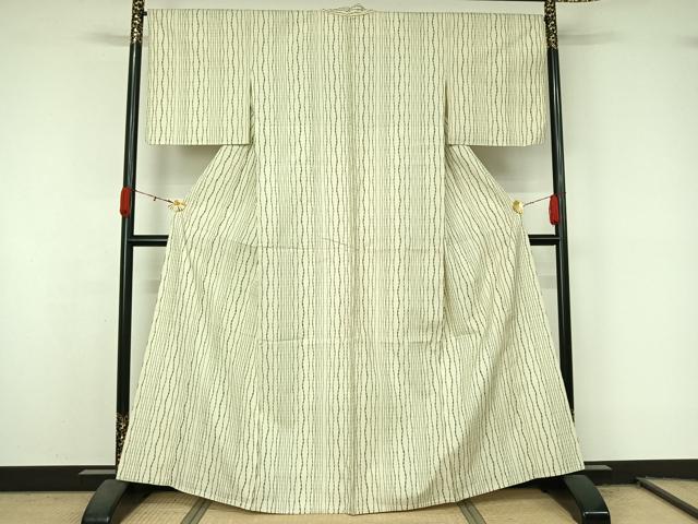 平和屋着物▽上質な紬　単衣　立涌文　正絹　逸品　AABL0543jh