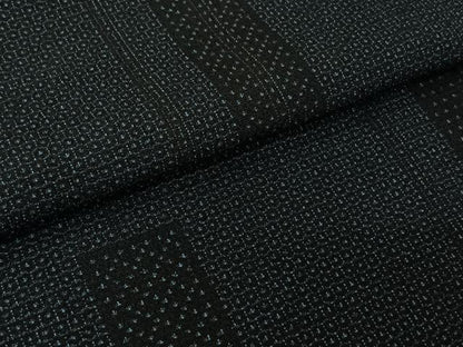 平和屋着物▽本塩沢　単衣　110亀甲　短冊文　正絹　逸品　未使用　AABL0546jh