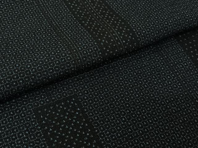 平和屋着物▽本塩沢　単衣　110亀甲　短冊文　正絹　逸品　未使用　AABL0546jh