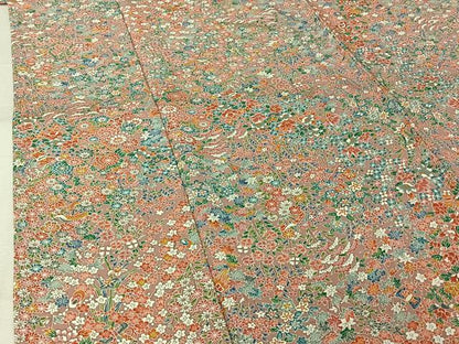 平和屋着物▽上質な小紋　単衣　宝尽くし花文　正絹　逸品　AABL0549jh