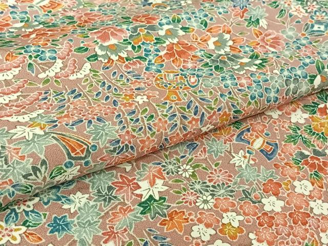 平和屋着物▽上質な小紋　単衣　宝尽くし花文　正絹　逸品　AABL0549jh