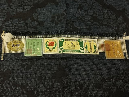 平和屋着物▽本場結城紬　重要無形文化財　単衣　100亀甲　雪輪花文　証紙付き　正絹　逸品　未使用　AABL0552jh