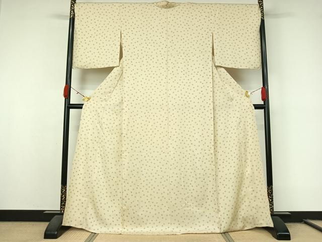 平和屋着物▽上質な小紋　単衣　幾何学文様　正絹　逸品　AABL0556jh