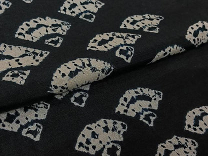 平和屋着物▽訪問着　単衣　紬地　絞り　青海波　黒地　正絹　逸品　AABL0559jh