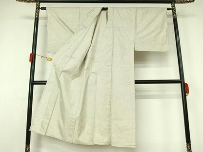 平和屋着物▽男性　本場大島紬　白大島　単衣　7マルキ　正絹　逸品　AABL0560jh