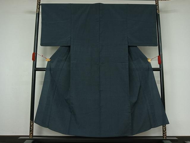 平和屋着物▽男性　本塩沢　単衣　110亀甲　総詰め　正絹　逸品　AABL0562jh