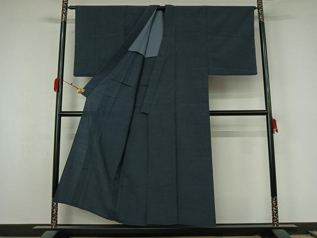 平和屋着物▽男性　本塩沢　単衣　110亀甲　総詰め　正絹　逸品　AABL0562jh