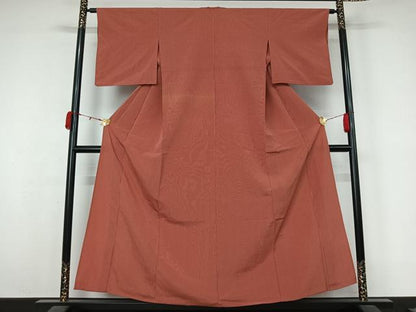 平和屋着物▽上質な小紋　単衣　縞　正絹　逸品　AABL0564jh