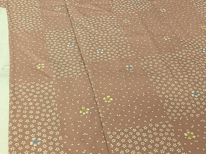 平和屋着物▽小紋　単衣　舞桜文　洗える着物　AABL0567jh