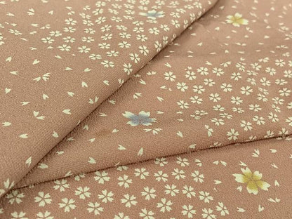 平和屋着物▽小紋　単衣　舞桜文　洗える着物　AABL0567jh