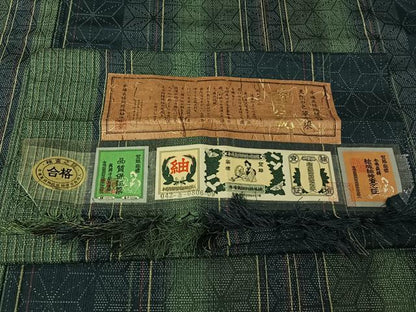 平和屋着物▽本場真綿絢結城紬　単衣　麻の葉間道　証紙付き　正絹　逸品　AABL0568jh