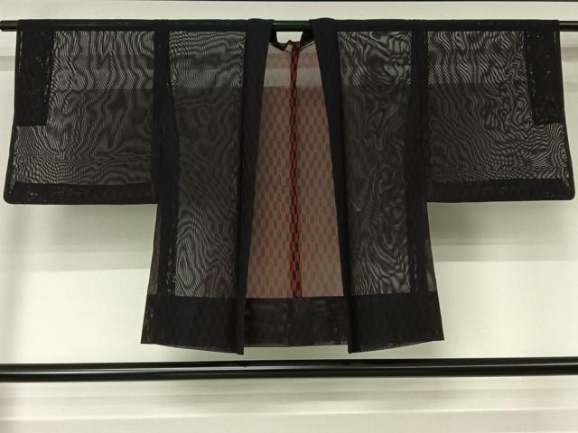 平和屋着物▽羽織　スリーシーズン　春夏秋　塵除け　黒地　正絹　逸品　AABL0569jh