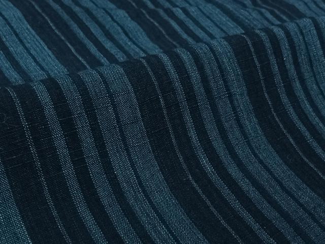 平和屋着物▽上質な紬　単衣　縞　綿　AABL0570jh