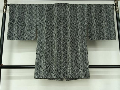 平和屋着物▽道行コート　スリーシーズン　春夏秋　塵除け　幾何学文様　三越扱い　ロング丈　AABL0574jh