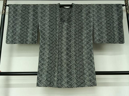 平和屋着物▽道行コート　スリーシーズン　春夏秋　塵除け　幾何学文様　三越扱い　ロング丈　AABL0574jh
