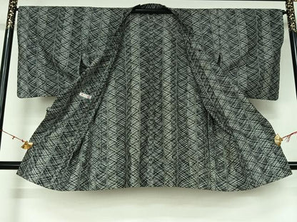平和屋着物▽道行コート　スリーシーズン　春夏秋　塵除け　幾何学文様　三越扱い　ロング丈　AABL0574jh