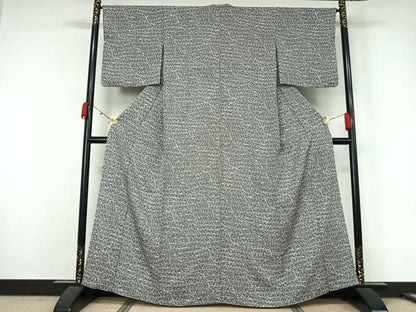 平和屋着物▽創業140年　小糸染芸の四代目　小糸敏夫　小紋　単衣　幾何学文様　正絹　逸品　AABL0575jh