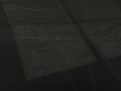 平和屋着物▽羽織　スリーシーズン　春夏秋　塵除け　笹竹文　黒地　正絹　逸品　未使用　AABL0577jh