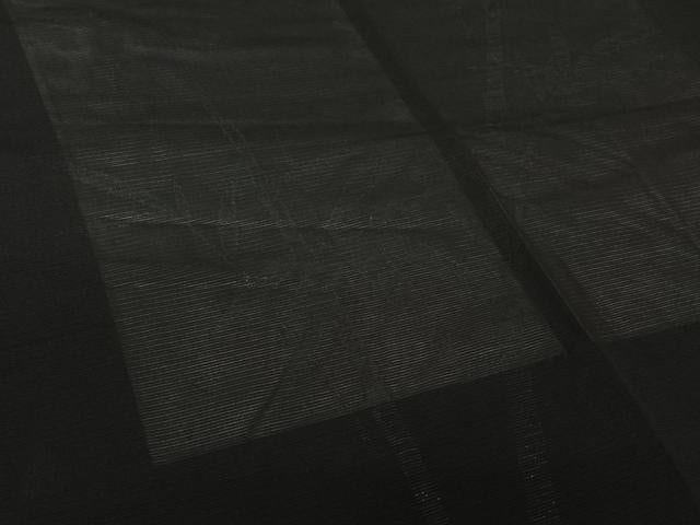 平和屋着物▽羽織　スリーシーズン　春夏秋　塵除け　笹竹文　黒地　正絹　逸品　未使用　AABL0577jh