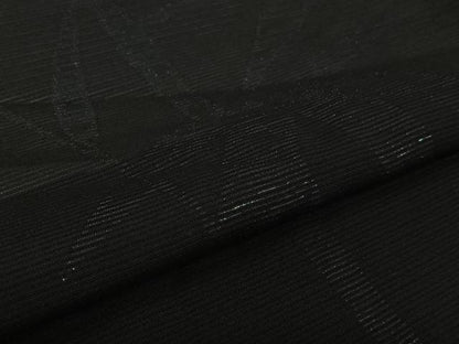 平和屋着物▽羽織　スリーシーズン　春夏秋　塵除け　笹竹文　黒地　正絹　逸品　未使用　AABL0577jh