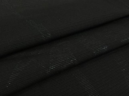 平和屋着物▽羽織　スリーシーズン　春夏秋　塵除け　笹竹文　黒地　正絹　逸品　未使用　AABL0577jh