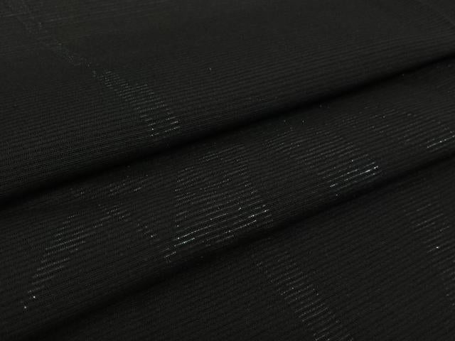 平和屋着物▽羽織　スリーシーズン　春夏秋　塵除け　笹竹文　黒地　正絹　逸品　未使用　AABL0577jh