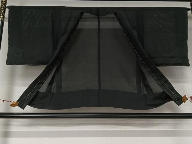 平和屋着物▽男性　黒紋付　羽織　正絹　逸品　未使用　AABL0581jh