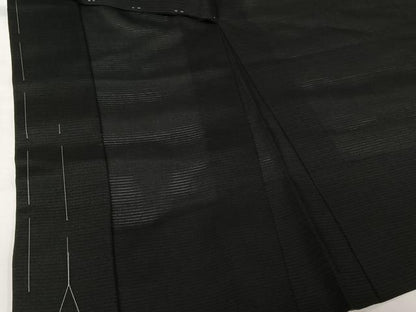 平和屋着物▽男性　黒紋付　羽織　正絹　逸品　未使用　AABL0581jh