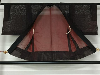 平和屋着物▽羽織　スリーシーズン　春夏秋　塵除け　立波文　正絹　逸品　AABL0583jh