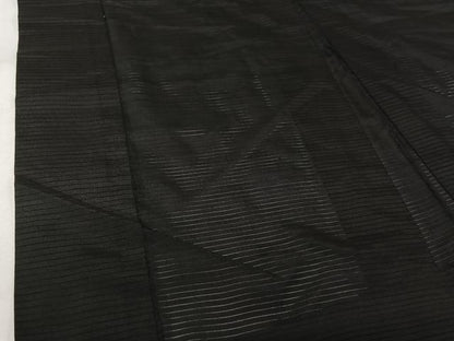平和屋着物▽男性　羽織　スリーシーズン　春夏秋　塵除け　黒地　ロング丈　正絹　逸品　AABL0585jh