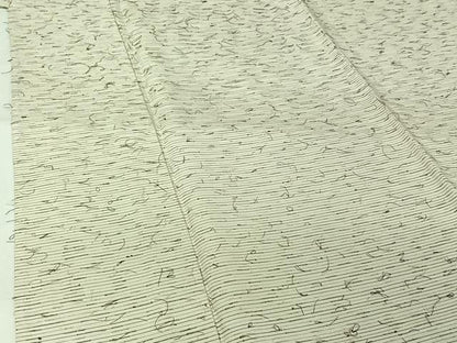 平和屋着物▽髭紬　単衣　横段文　正絹　逸品　AABL0587jh