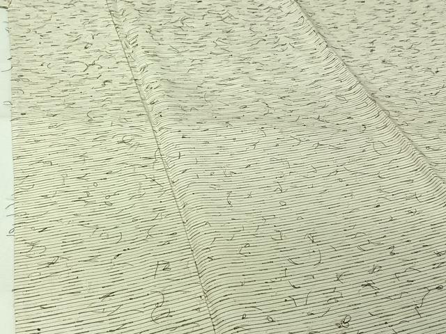 平和屋着物▽髭紬　単衣　横段文　正絹　逸品　AABL0587jh