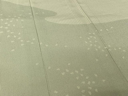 平和屋着物▽訪問着　本塩沢　単衣　舞花文　正絹　逸品　AABL0588jh