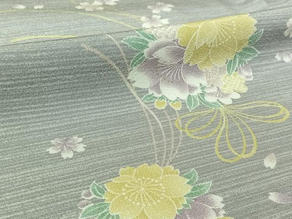 平和屋着物▽上質な小紋　単衣　薬玉文　正絹　逸品　AABL0591jh